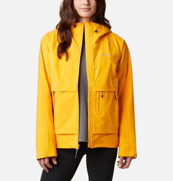 Columbia Beacon Trail Rain Jacket Yellow For Women's NZ47108 New Zealand